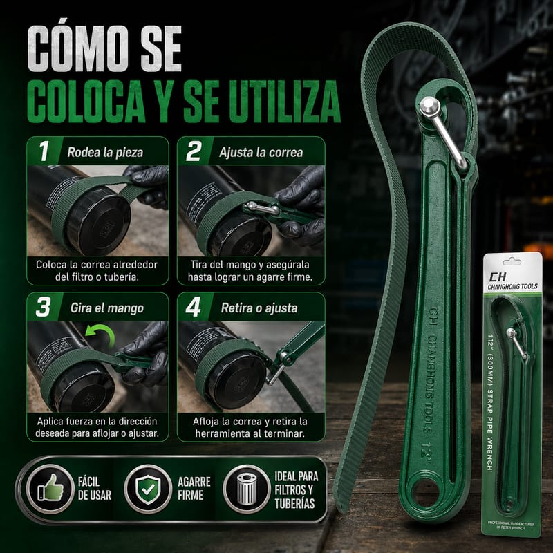Llave de Cinta para aflojar facil filtros de aceite y tubos - Image 3