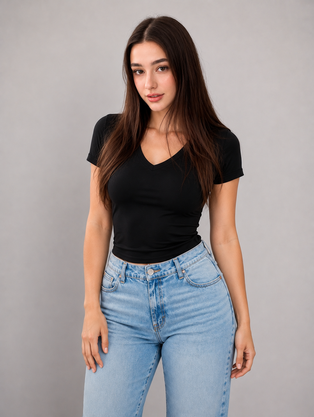 Blusa Alicrada Cuello V Essentials