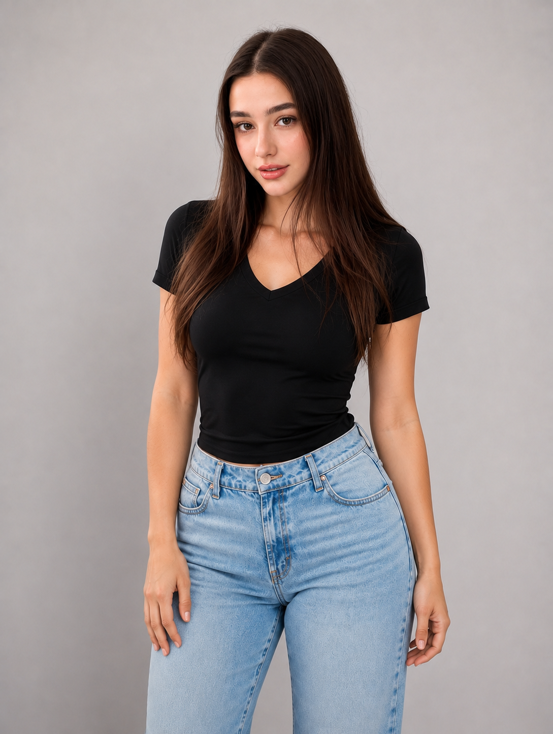 Blusa Alicrada Cuello V Essentials