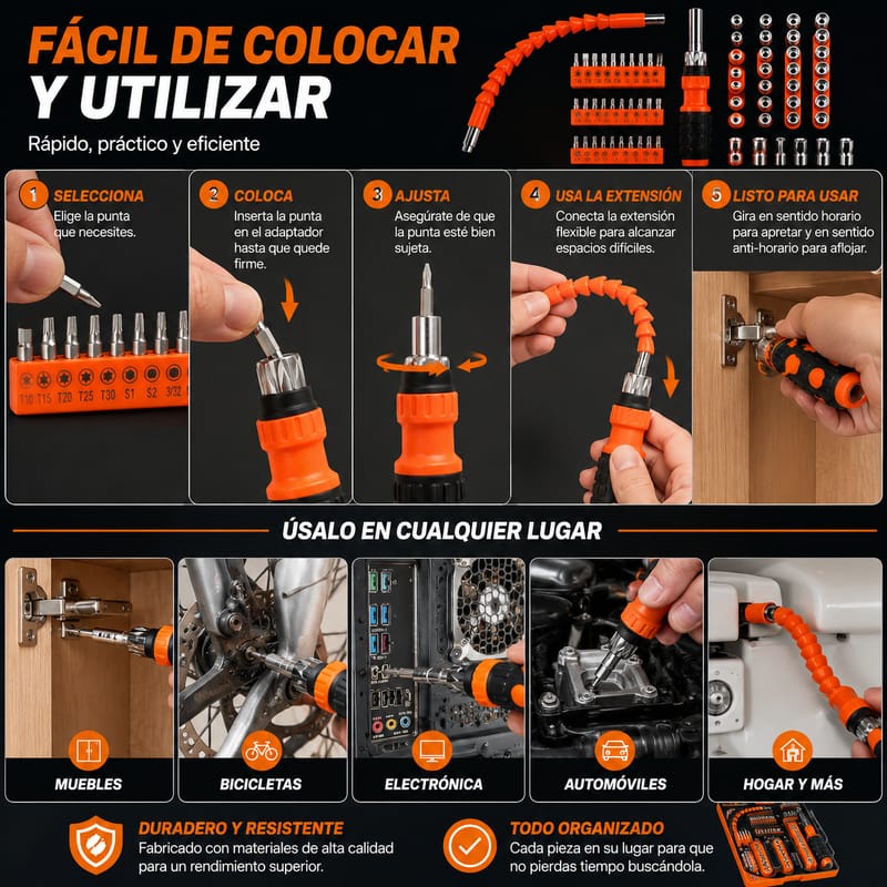 Kit de Destornillador Flexible 43 en 1 - Image 3
